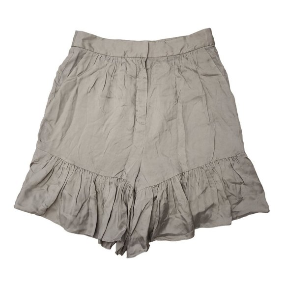 Tibi Skort NWT Ruffle Beige Pocket Skirt Shorts Skorts 10 - Picture 1 of 4